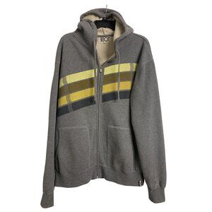 Sub_Urban‎ Riot XL Waffle Knit Strip Hooded Sweatshirt Gray
